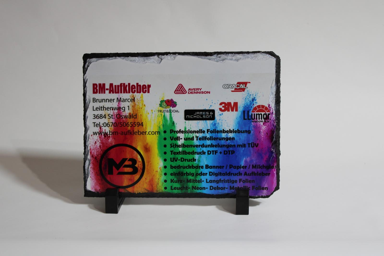 Schieferplatte mit Foto